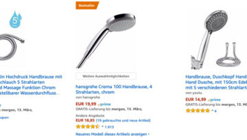 Duschkopf mit Schlauch Set bestellen günstig gute Bewertungen