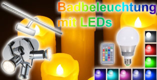 LED Badbeleuchtung Leuchter Lampen Leuchtmittel Strahler Spots bei Amazon bestellen kaufen Kerzen mit Farbwechsel fürs Bad Badezimmer LEDs