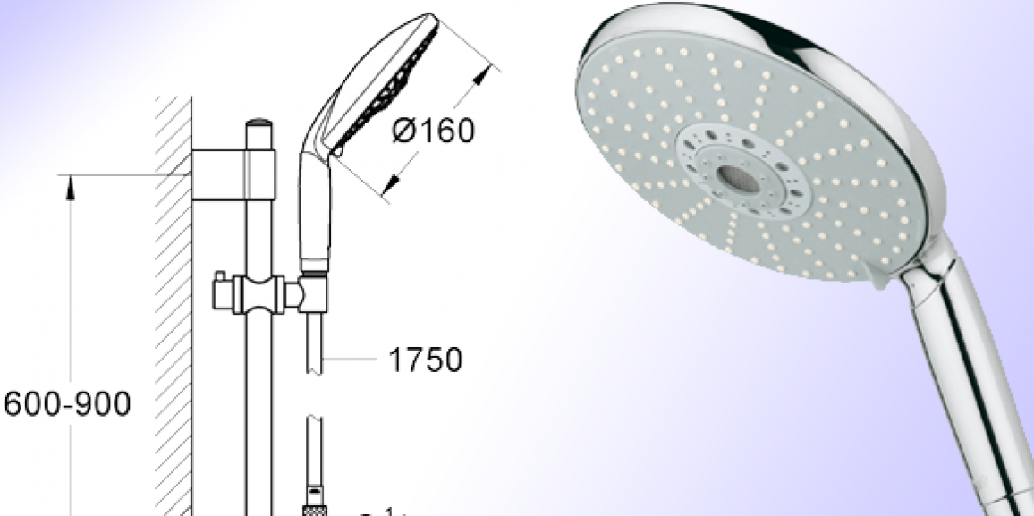 GROHE Regendusche: Brause mit 160 mm Durchmesser und ab 7,5 l / min.