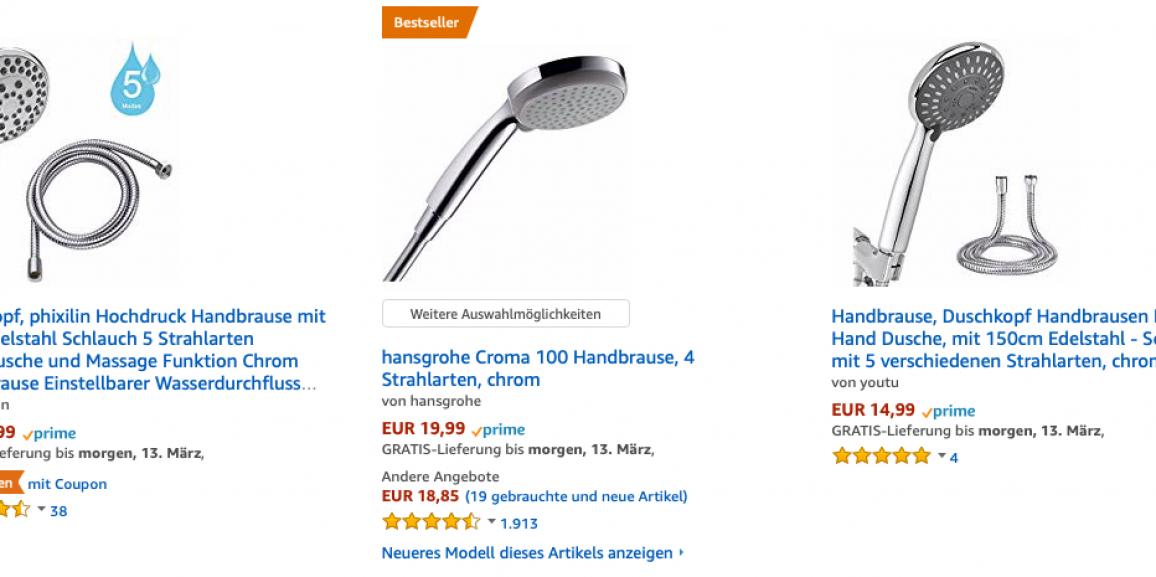 Duschkopf mit Schlauch – Die besten Handbrausen für die Dusche